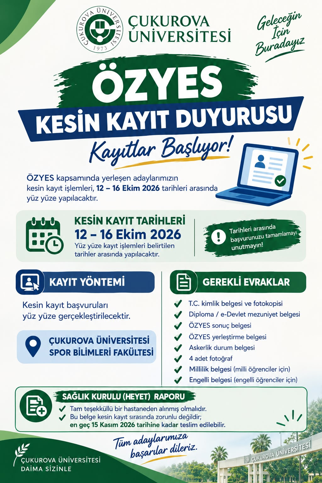 ÖZYES KESİN KAYIT DUYURUSU
